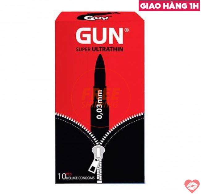  Cửa hàng bán Bao cao su Gun Super Ultra Thin - Siêu mỏng 0.03mm - Hộp 10 cái  giá tốt