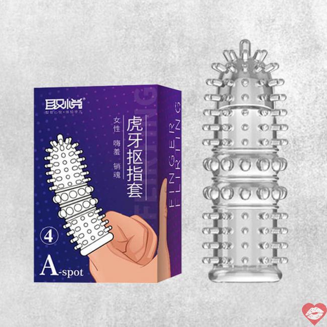 Nhập sỉ Bao cao su ngón tay Aichao A-spot 4 - Gai nổi lớn - Hộp 1 cái  loại tốt 