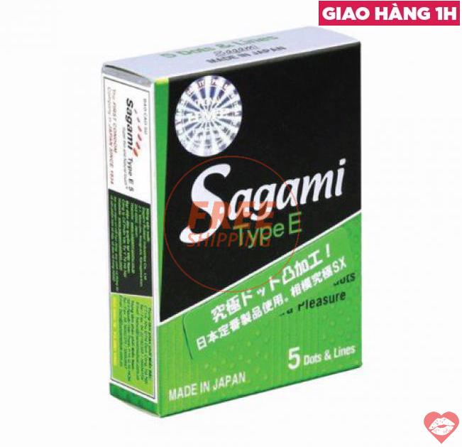  Cửa hàng bán Bao cao su Sagami Type E - Gân và điểm nổi - Hộp 5 cái  cao cấp