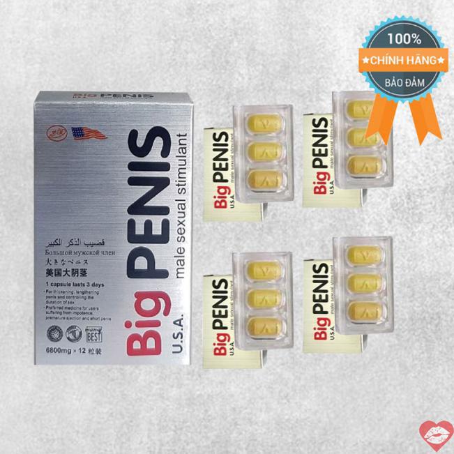 Bảng giá Big Penis USA chính hãng kéo dài thời gian cường dương chống xuất tinh sớm hộp 12 viên cao cấp 