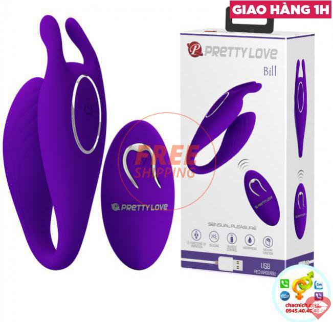  Sỉ Máy rung kẹp tai thỏ kích thích đa điểm G với 12 chế độ rung Prettylove Bill  chính hãng 