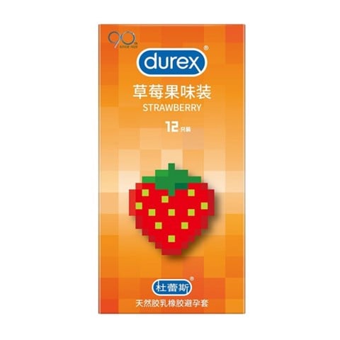 Bao cao su Durex Strawberry - Hương dâu 56mm - Hộp 12 cái