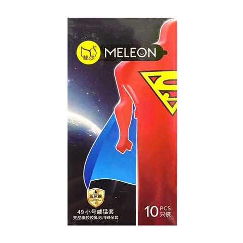 Bao cao su Meleon Supermen - 49mm nhiều gel bôi trơn HA - Hộp 10 cái