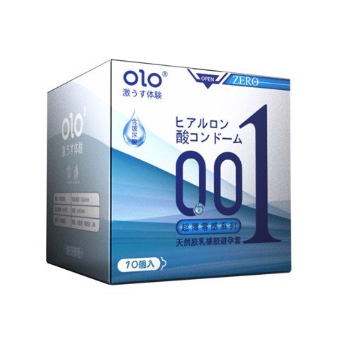Bao cao su OLO 0.01 Zero Blue - Siêu mỏng nhiều gel - Hộp 10 cái