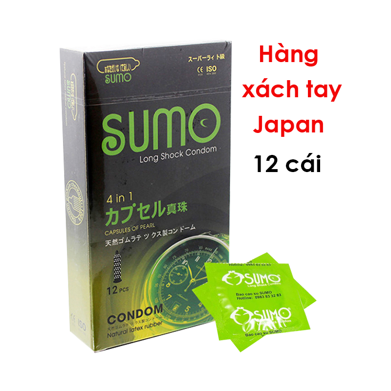 Bao cao su Sumo long shock 4 in 1 gân gai hộp 12c shop bcs giá rẻ