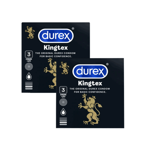 Bộ 2 hộp bao cao su Durex Kingtex - Size nhỏ 49mm ôm sát - Hộp 3 cái