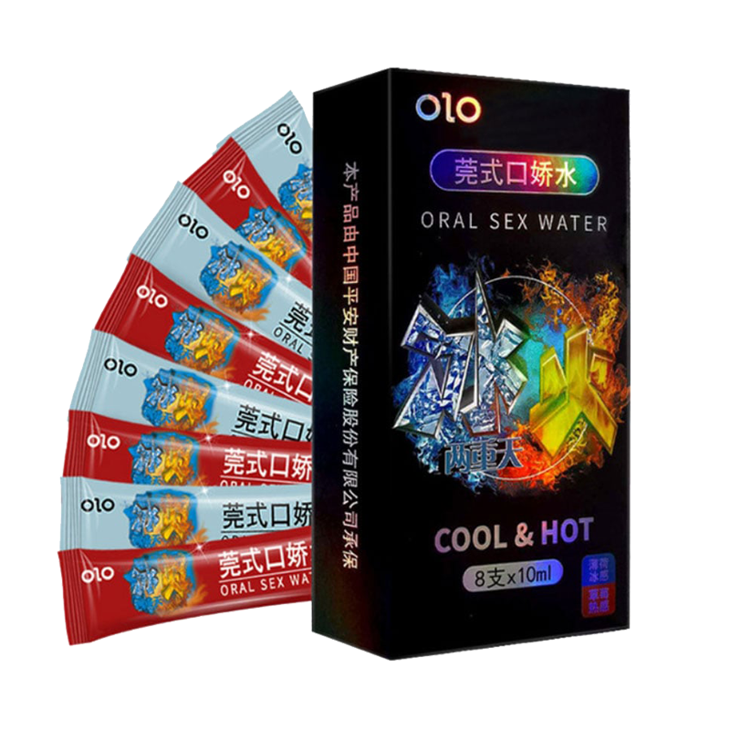 Nước tình yêu BJ băng lửa - OLO Oral Sex Water Cool & Hot - Hộp 4 cặp