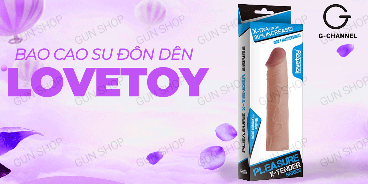 Phân phối Bao cao su đôn dên tăng kích thước rung mạnh Lovetoy Pleasure X-Tender tăng 1  cao cấp