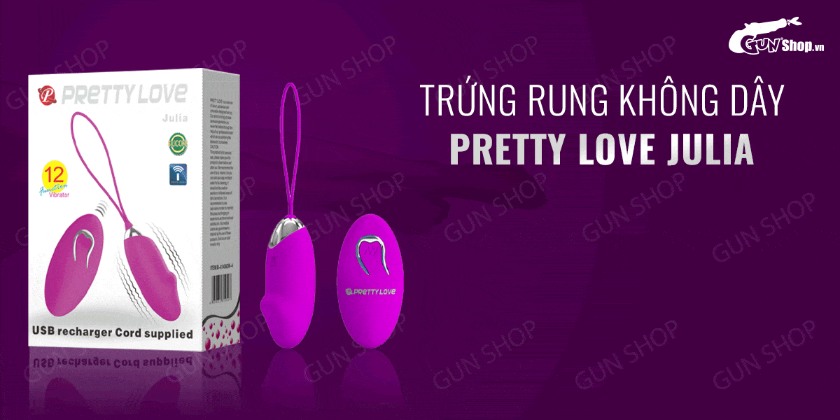 Trứng rung không dây 12 chế độ lăn xoay sạc tiện lợi Pretty Love Julia Trứng rung không dây 12 chế độ lăn xoay sạc tiện lợi Pretty Love Julia