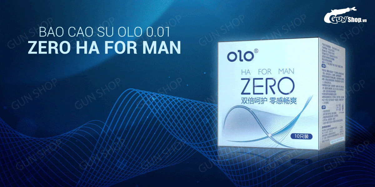 Địa chỉ bán Bao cao su OLO 0.01 Zero Ha For Man - Siêu mỏng nhiều gel bôi trơn - Hộp 10 cái  chính hãng