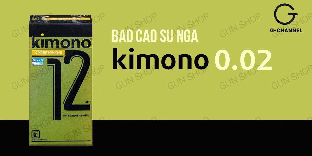 Kimono Vàng siêu mỏng 0.02mm hộp 12 cái bảo vệ tối ưu