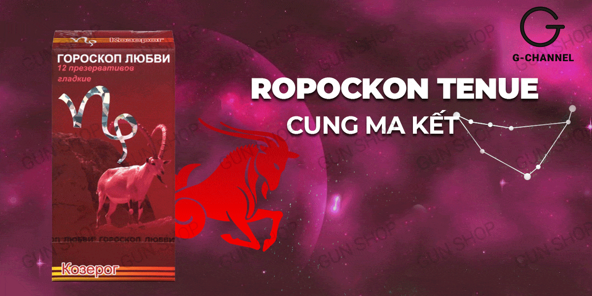 Giá sỉ Bao cao su Ropockon Cung Ma Kết - Mỏng 0.03mm hương dâu - Hộp 12 cái  giá tốt
