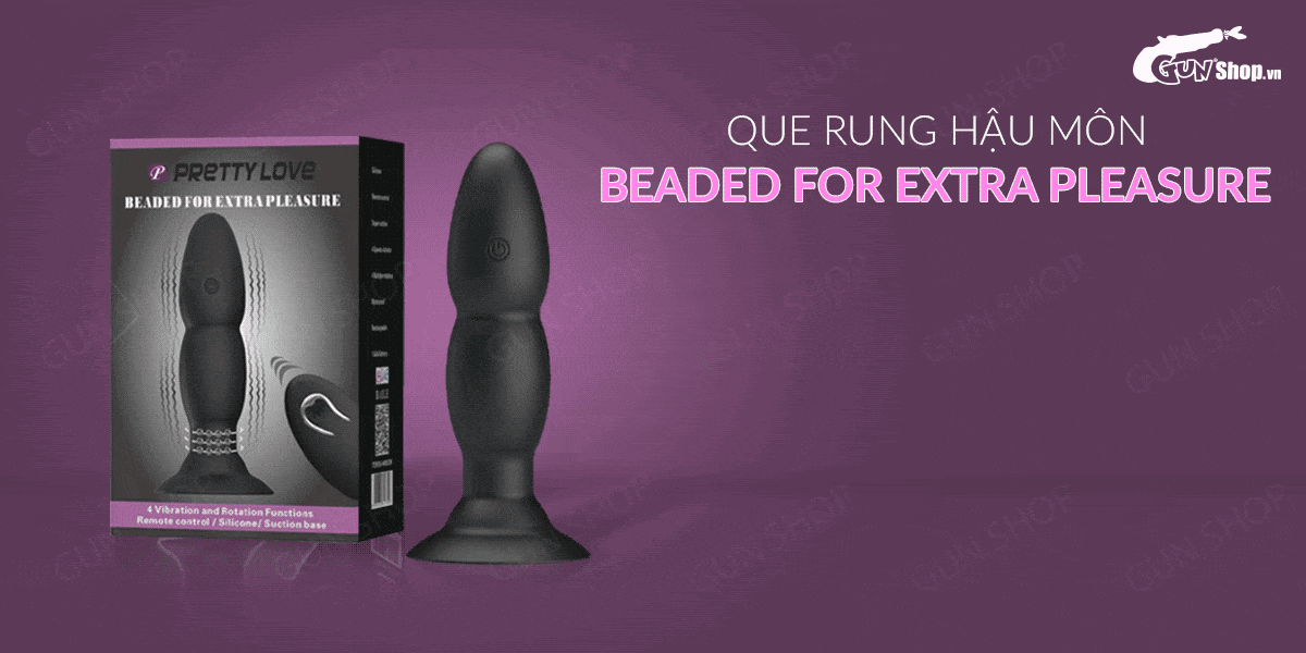 Que rung hậu môn Pretty Love Beaded 4 chế độ rung điều khiển từ xa Que rung hậu môn Pretty Love Beaded 4 chế độ rung điều khiển từ xa