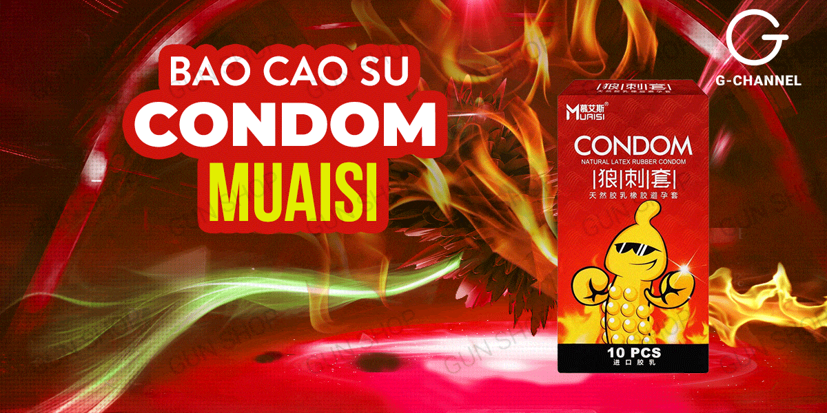 Muaisi Hot siêu điểm nóng ấm hộp 10 bao cao su an toàn