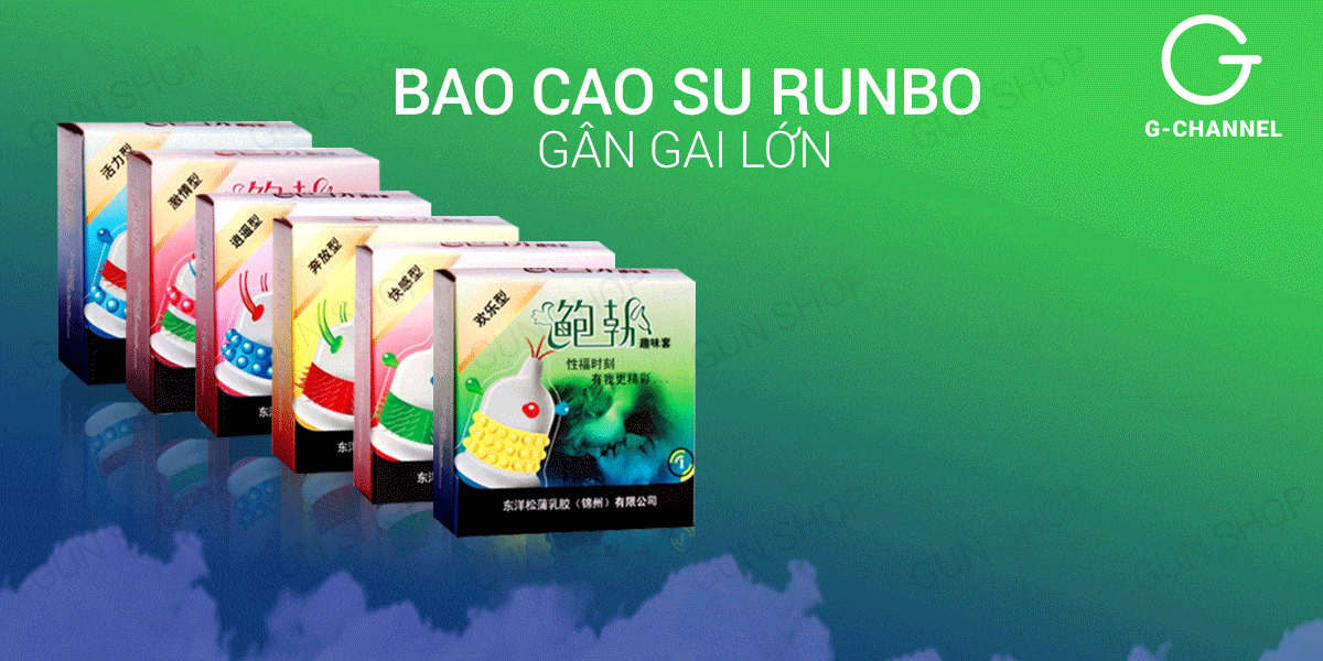Bộ 3 hộp bao cao su Runbo gân gai lớn tăng khoái cảm an toàn