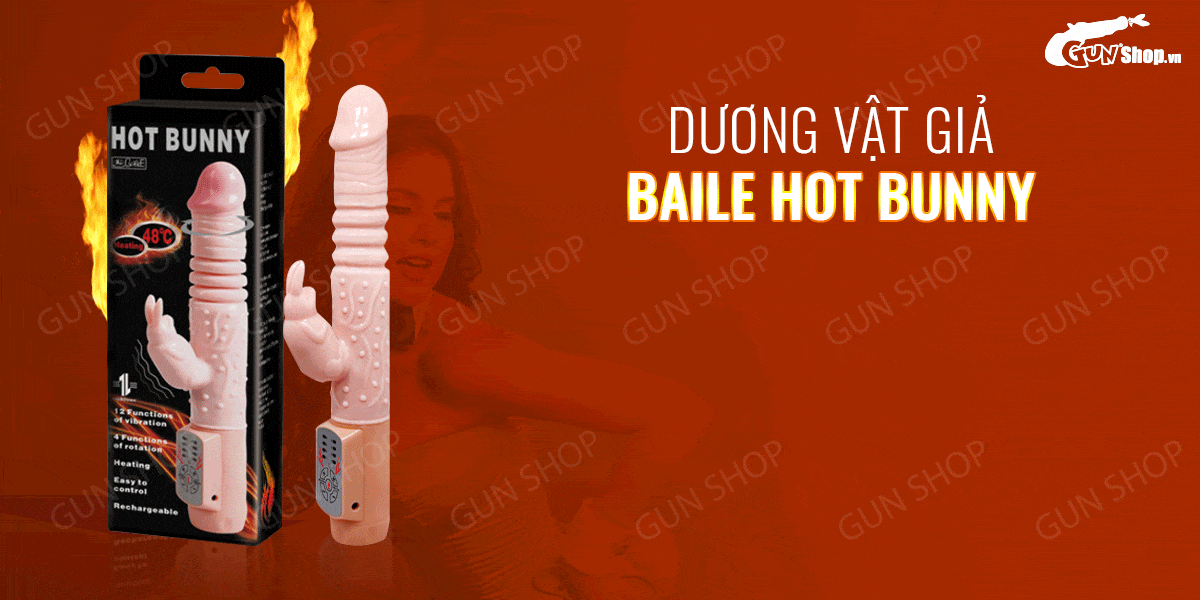 Thông tin Dương vật giả rung thụt phát nhiệt - Baile Hot Bunny giá rẻ