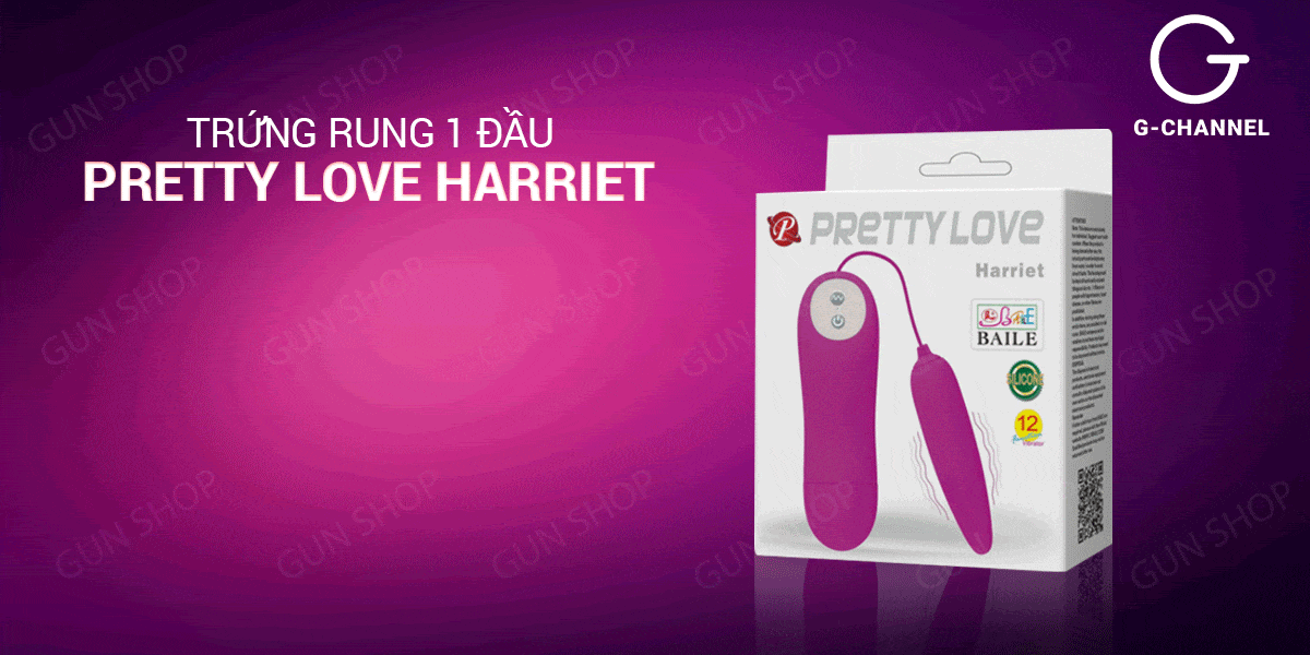 Trứng rung 1 đầu Pretty Love Harriet 12 chế độ pin khủng mua ngay