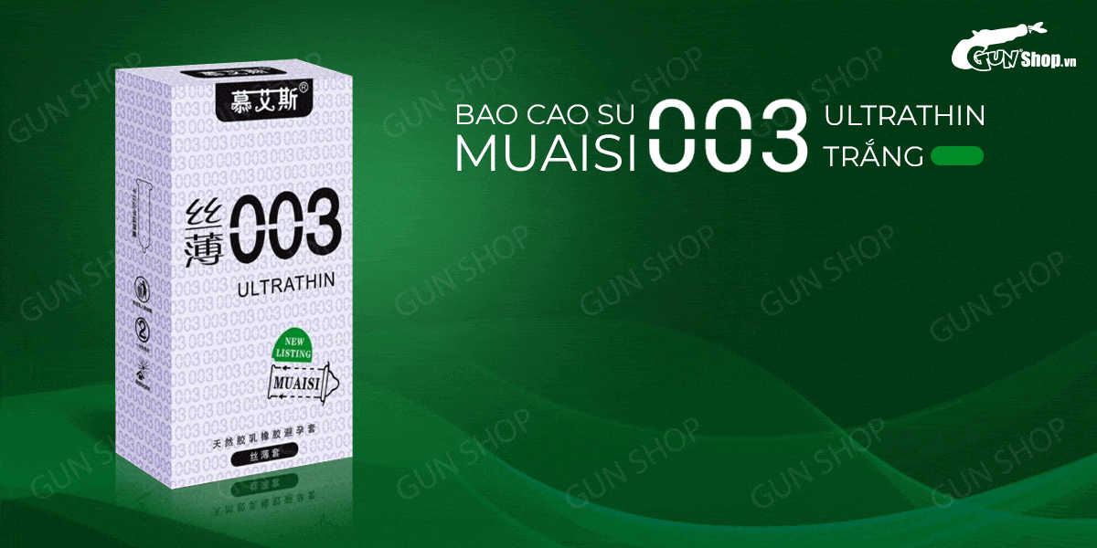 Muaisi 0.03 Ultrathin siêu mỏng mềm mại hộp 12 bao cao su
