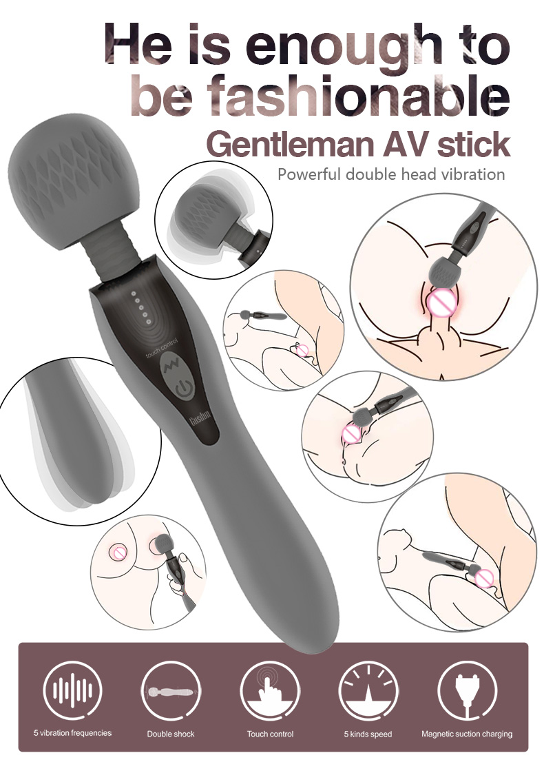 5 Jenis Kontrol Frekuensi Vibrator Kuat Mesin Seks Motor Ganda Tongkat AV Vagina Vagina Masturbasi Mainan Seks untuk Wanita|Vibrator|   