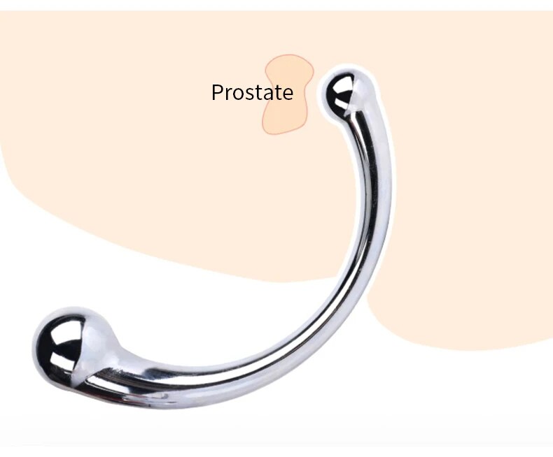 Que inox cong C massage hậu môn kích thích tuyến tiền liệt an toàn