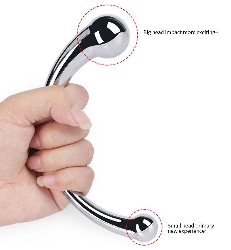 Que inox cong C massage hậu môn kích thích tuyến tiền liệt an toàn
