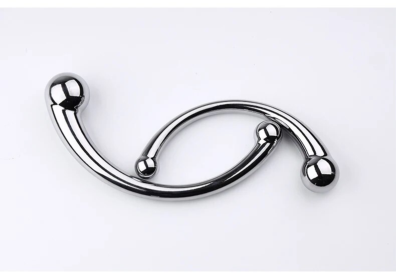 Que inox cong C massage hậu môn kích thích tuyến tiền liệt an toàn