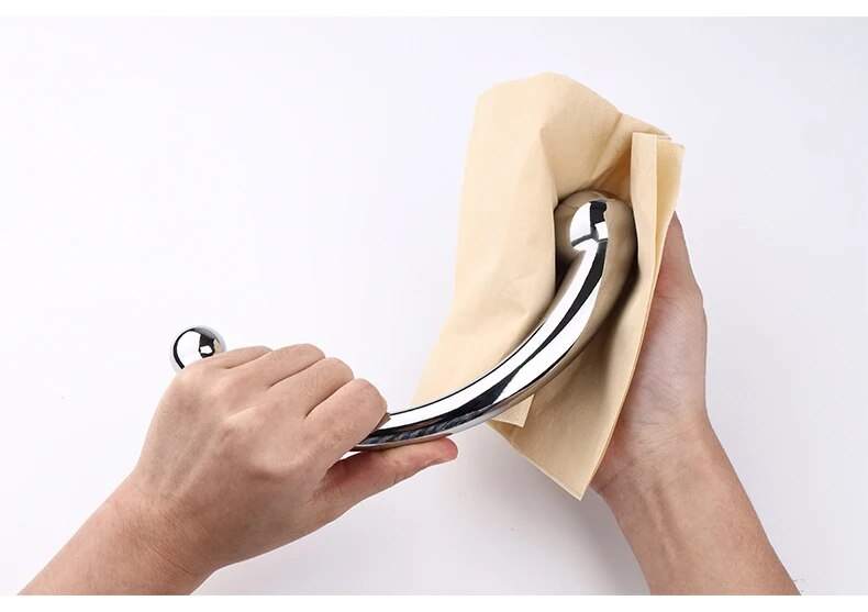 Que inox cong C massage hậu môn kích thích tuyến tiền liệt an toàn
