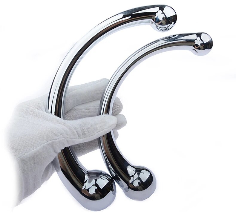 Que inox cong C massage hậu môn kích thích tuyến tiền liệt an toàn