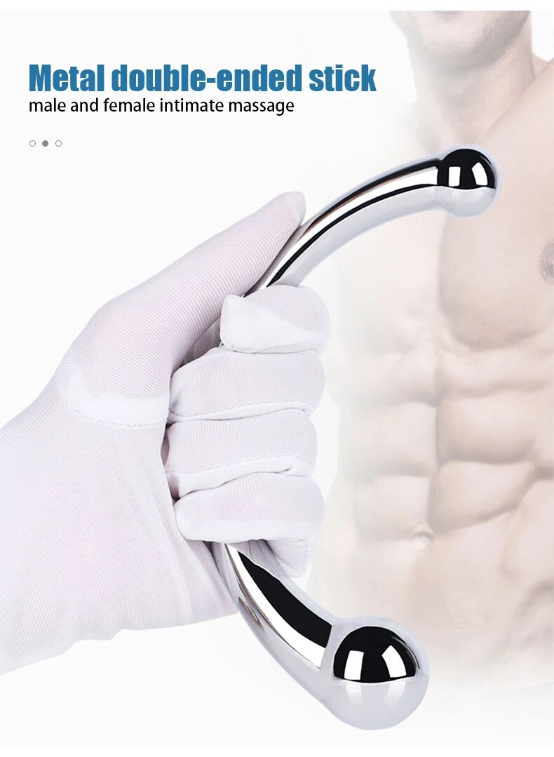 Que inox cong C massage hậu môn kích thích tuyến tiền liệt an toàn