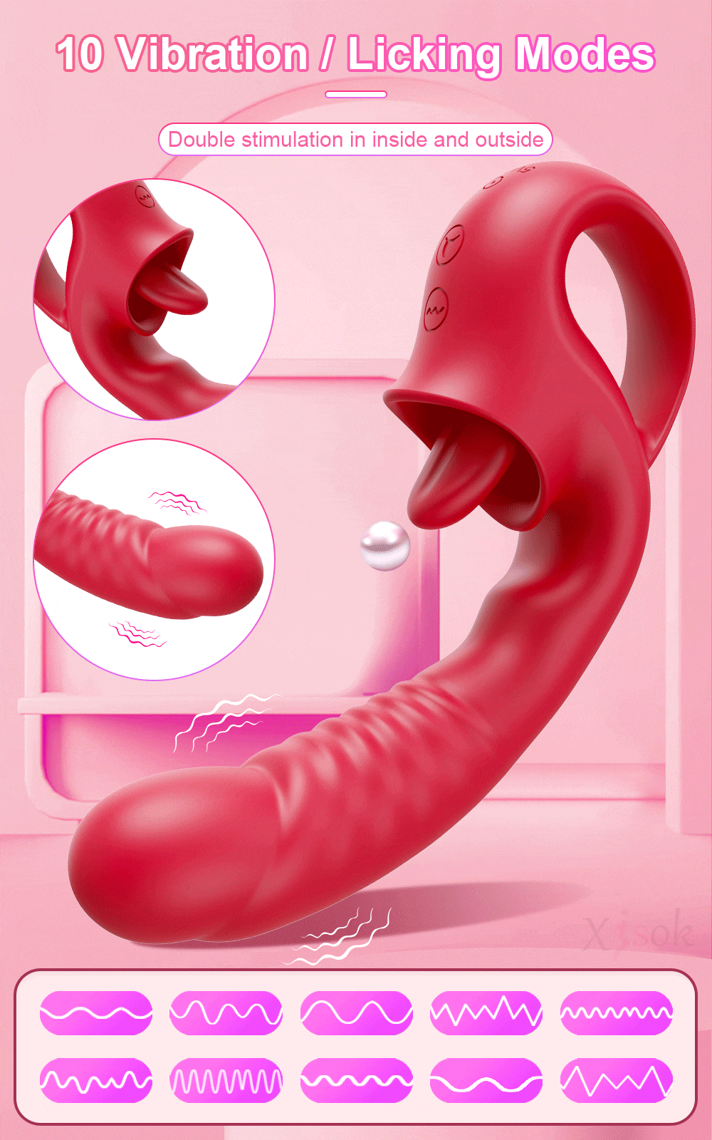 Penggetar ayunan kuat untuk wanita lidah tusukan mulut puting klitoris Stimulator Masturbator mainan seks untuk wanita dewasa barang| |   