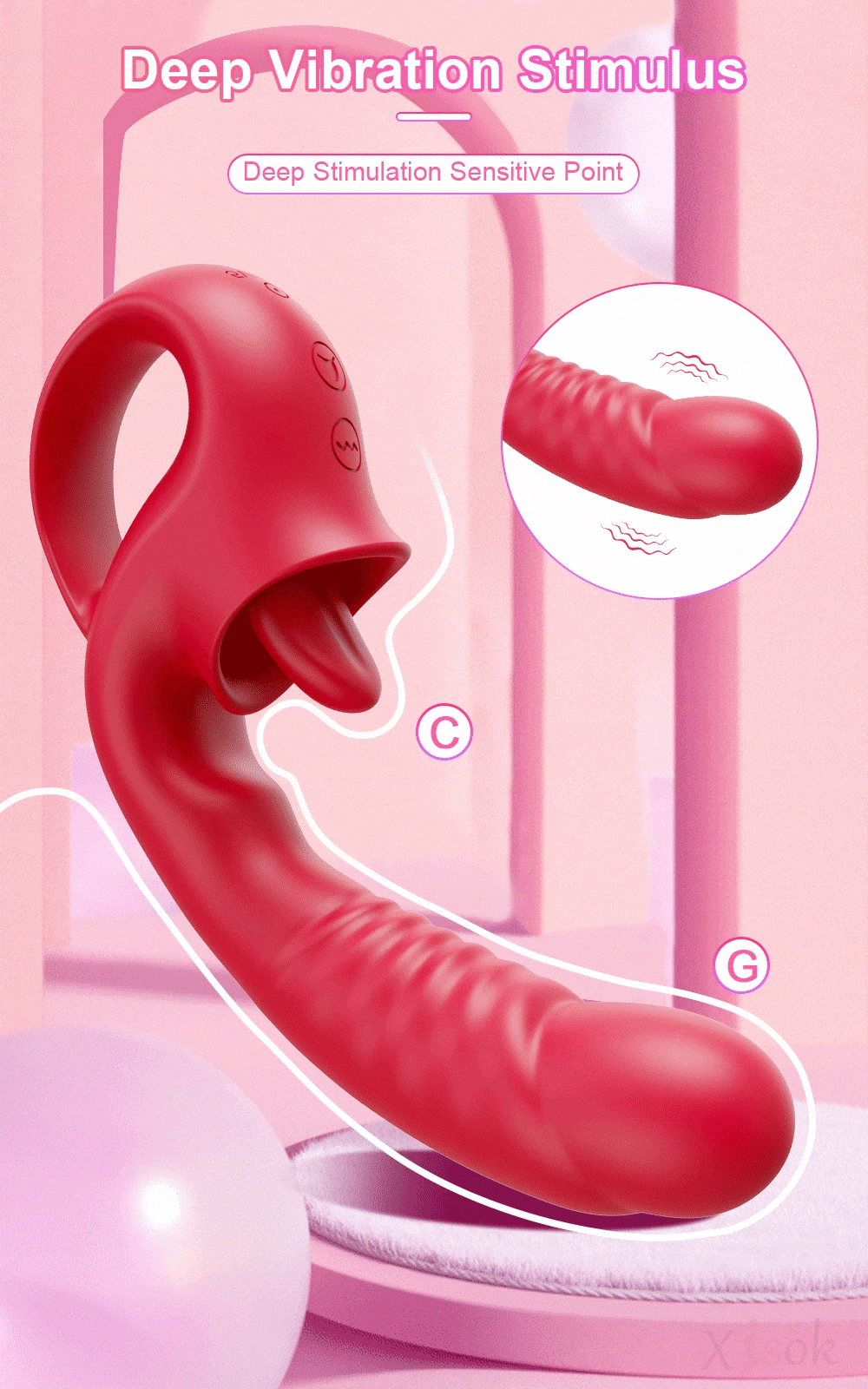 Penggetar ayunan kuat untuk wanita lidah tusukan mulut puting klitoris Stimulator Masturbator mainan seks untuk wanita dewasa barang| |   