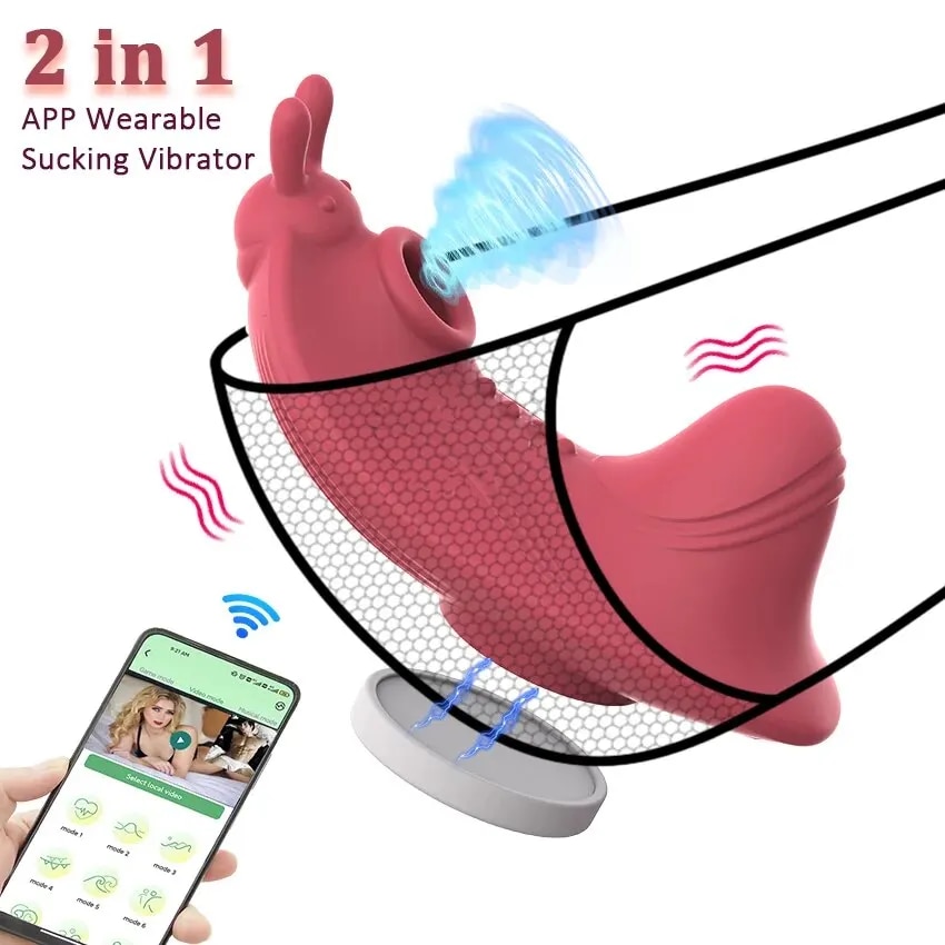 Vibrator Mini dapat dipakai untuk wanita aplikasi pengisap klitoris Bluetooth pengendali jarak jauh Vibro pada celana seksi mainan seks dewasa Stimulator| |   