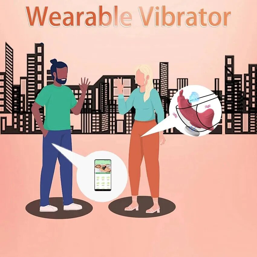 Vibrator Mini dapat dipakai untuk wanita aplikasi pengisap klitoris Bluetooth pengendali jarak jauh Vibro pada celana seksi mainan seks dewasa Stimulator| |   