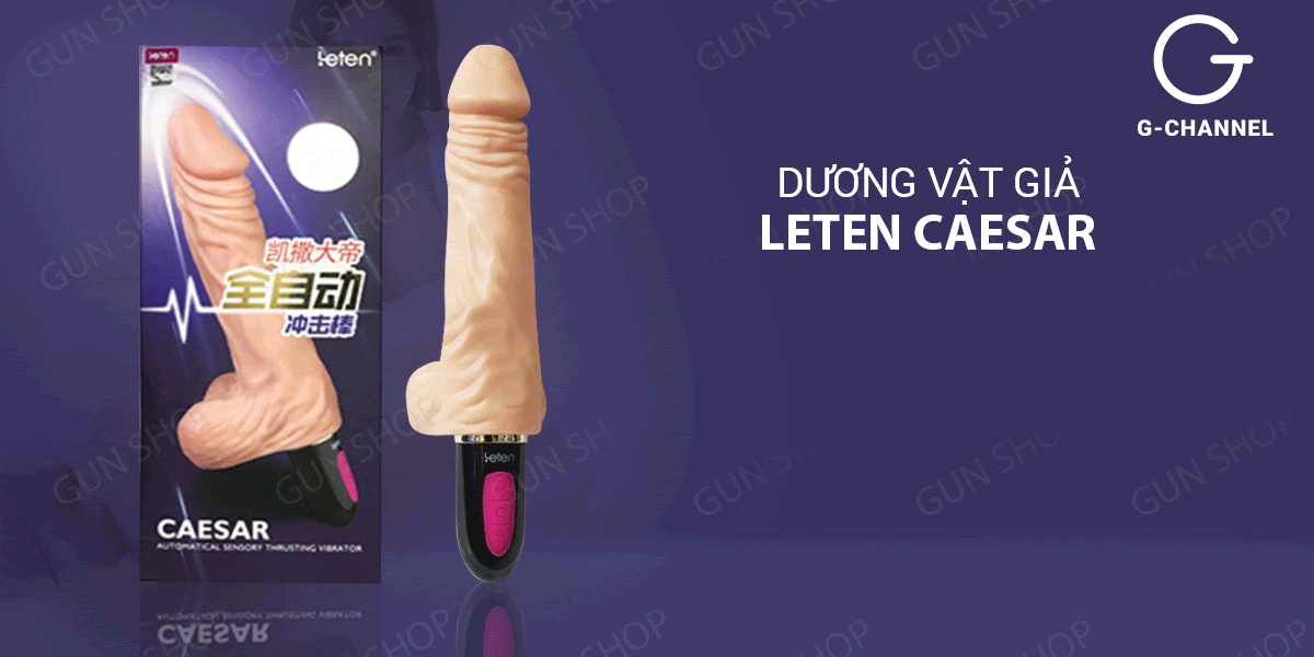 Dương vật giả Leten Caesar rung thụt tự động sưởi ấm siêu thực