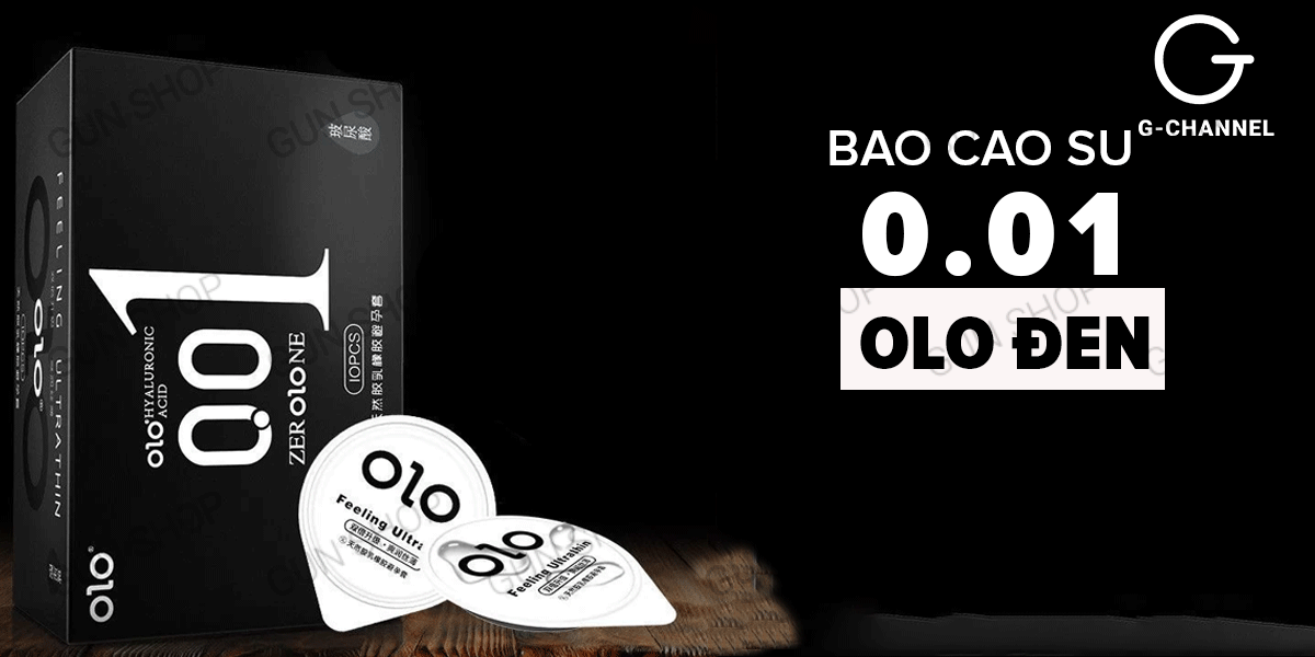 Bao Cao Su OLO 0.01 Đen Siêu Mỏng Vani Kích Thích - Hộp 10