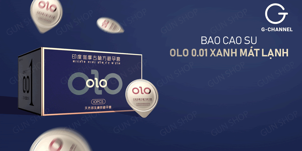 Bao cao su OLO 0.01 Xanh Siêu Mỏng Mát Lạnh Kéo Dài Tình Yêu