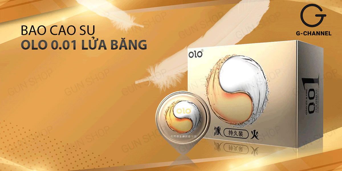 Bao cao su siêu mỏng OLO 0.01 Lửa Băng kéo dài cực đỉnh hộp 10