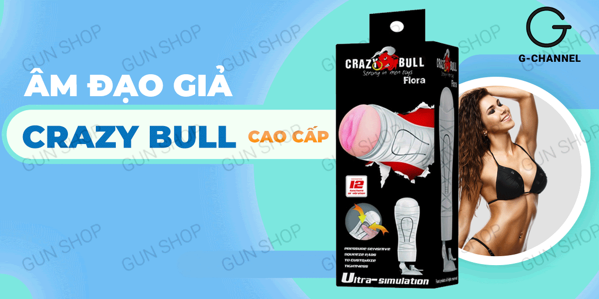 Âm đạo giả 12 chế độ rung sạc nhanh Crazy Bull White Flora