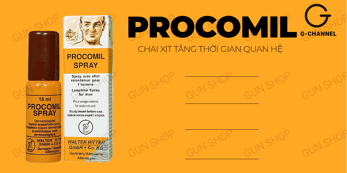 Chai Xịt Procomil Đức 15ml Kéo Dài Thời Gian Quan Hệ