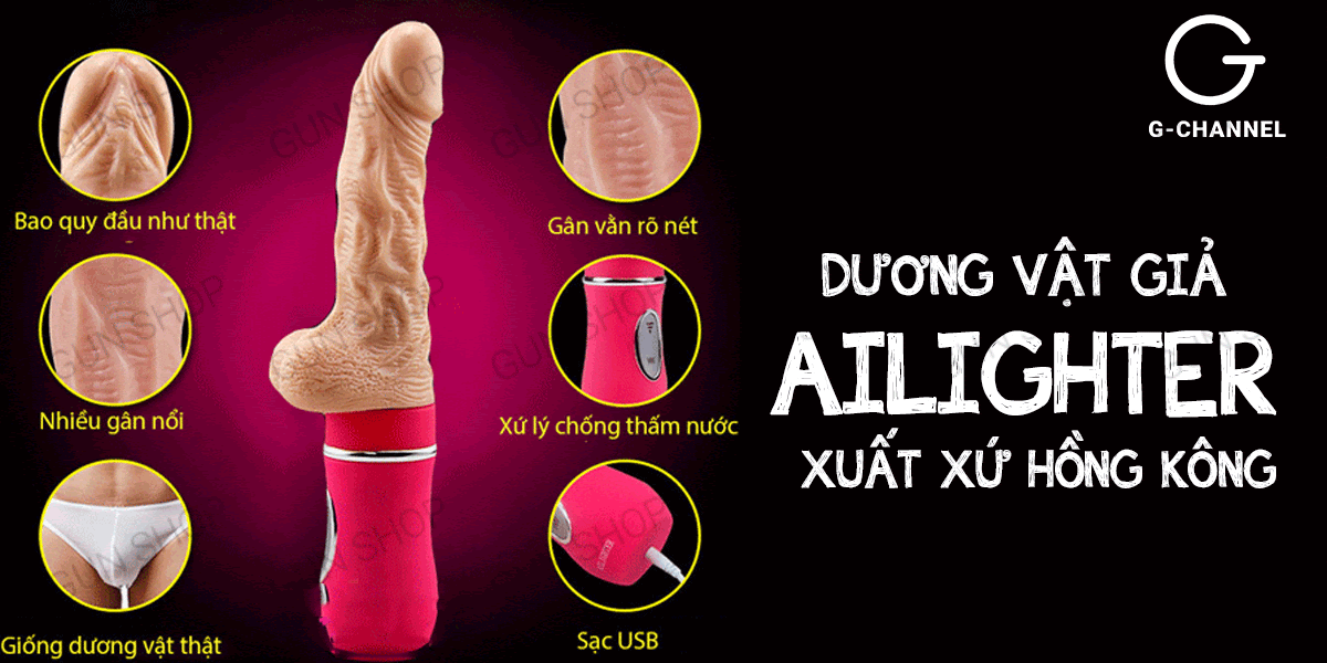 Review Dương vật giả cao cấp Ailighter rung thụt toả nhiệt giống thật cầm tay giá rẻ