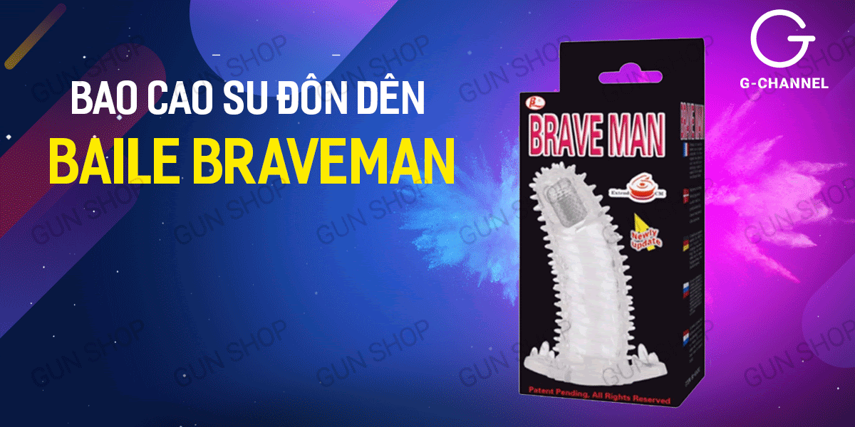 Bao cao su Baile Braveman rung đầu đôn dên tăng kích thước tuyệt vời