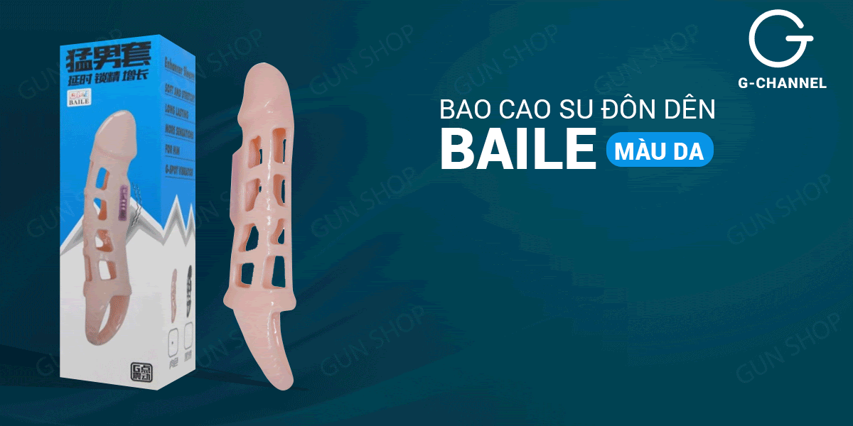 Bao cao su đôn dên Baile màu da rung mạnh mượt dễ chịu