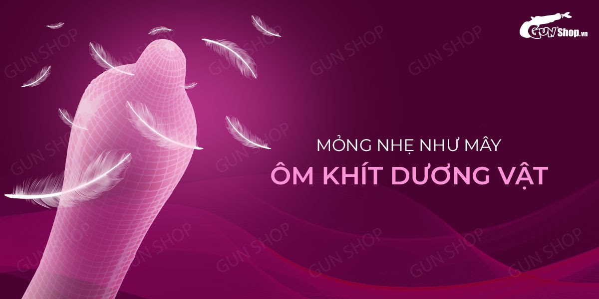 Bao cao su Muaisi Hồng Gel Siêu Mỏng Êm Ái Hộp 10 Cái