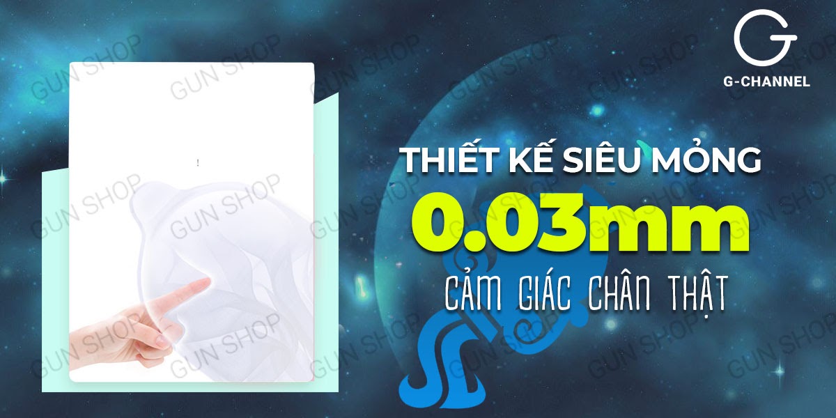 Bao cao su Ropockon Bảo Bình mỏng 0.03mm hương dâu hộp 12