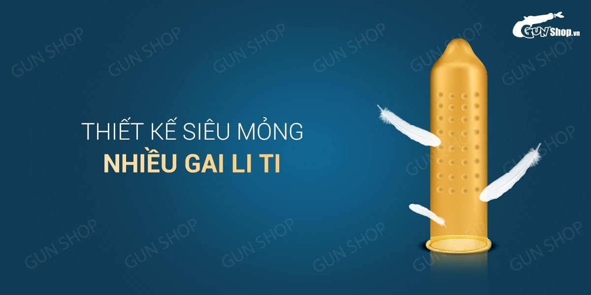 Bao cao su OLO 0.01 Đồng Hồ Vàng Hộp 10 cái Kéo dài Ngọt Ngào