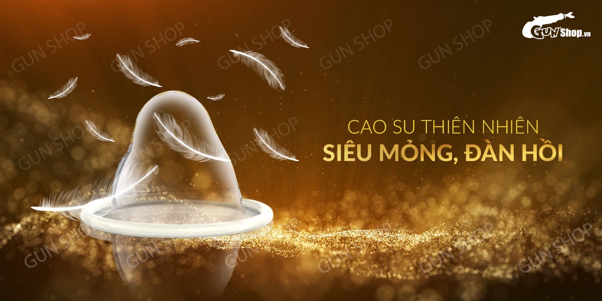 Bao cao su OLO Zero Vàng siêu mỏng gân hạt hộp 10 Cực Hot