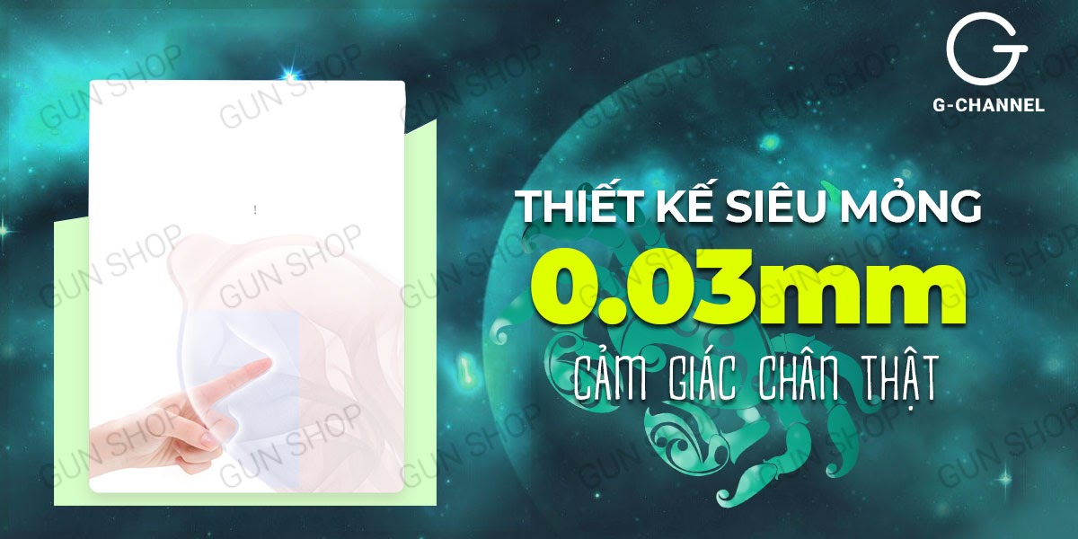 Bao cao su Ropockon Cung Cự Giải hương dâu siêu mỏng 0.03mm 12 cái