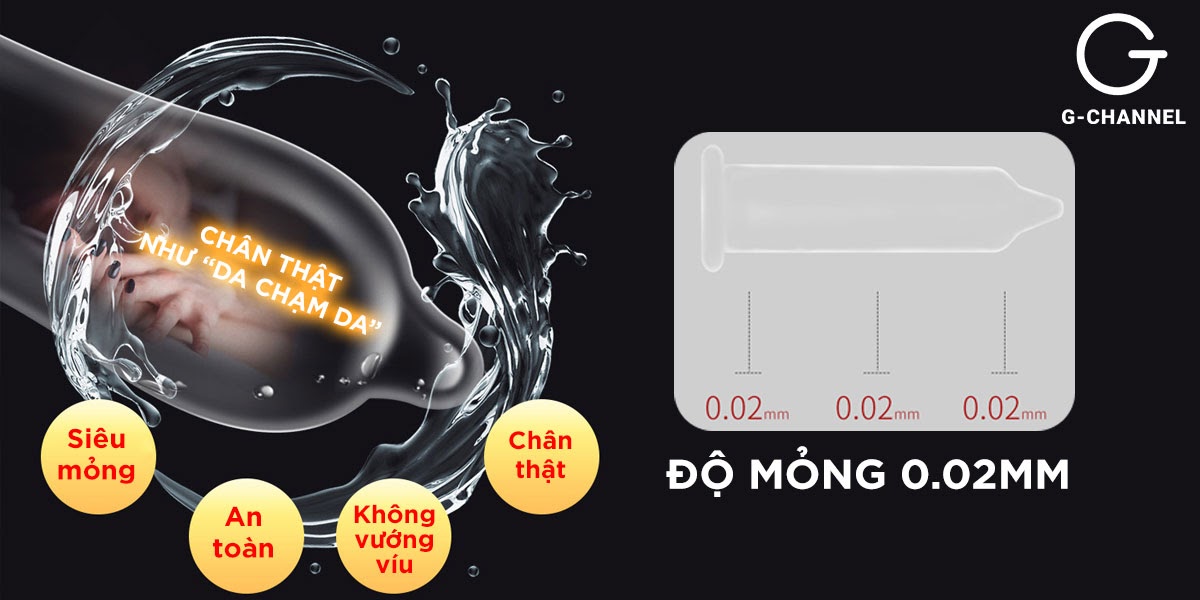 Bao cao su Sagami 002 siêu mỏng 0.02mm hộp 2 cái giá tốt