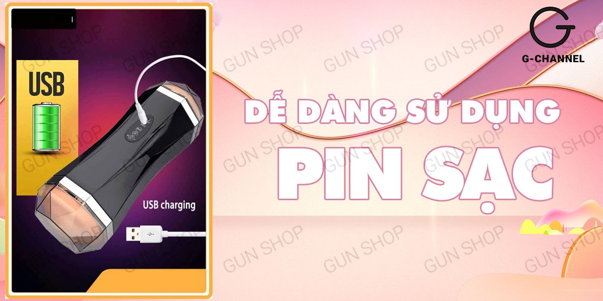 Âm đạo giả 2 đầu đa năng Jiuai sạc điện rung mềm mại
