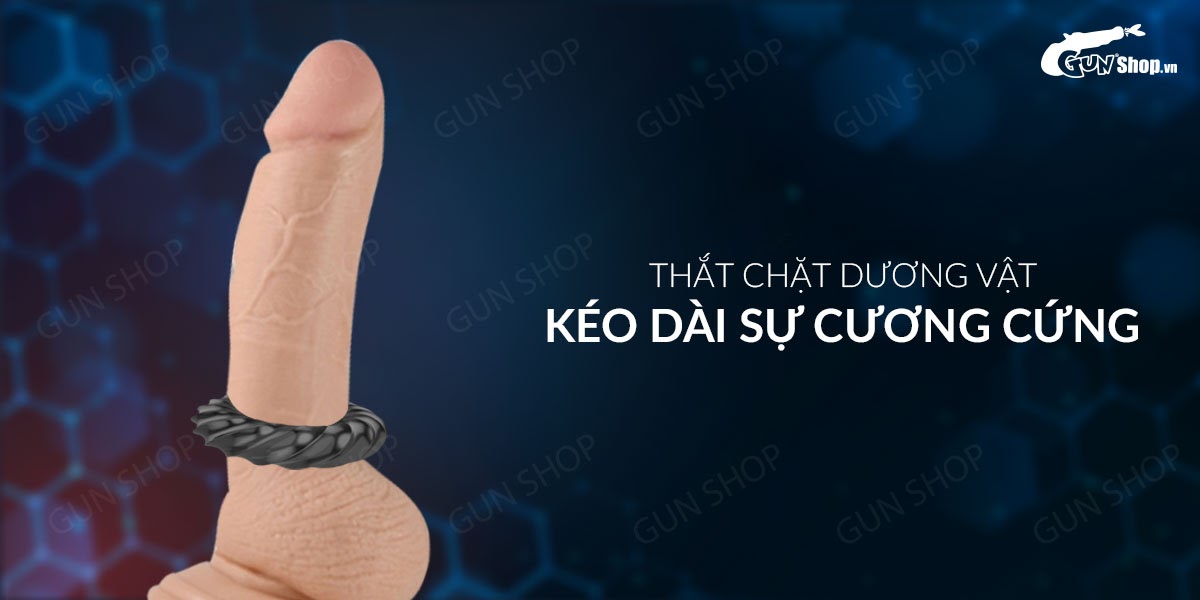 Cửa hàng bán Vòng đeo dương vật kéo dài thời gian trì hoãn xuất tinh 3D - Cock Ring Đen  tốt nhất